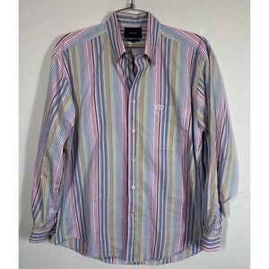Faconnable Classique Multicolor Stripe Long Sleeve Button Down Men's L Career